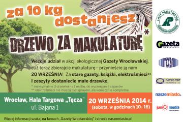 Gazeta Wrocławska i Nasze Miasto zapraszają do akcji „Drzewko za makulaturę”